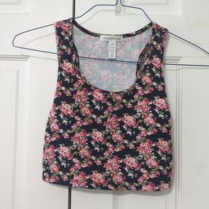 Forever 21 Floral Tank Top - Black and Pink